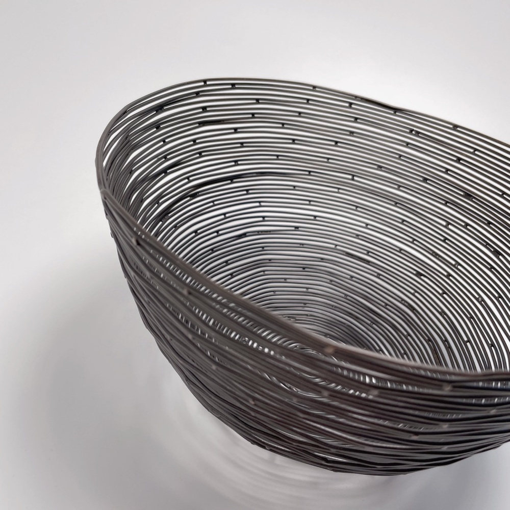 Handmade Decorative Wire Bowl Basket Dark Brown Metal - Picture 3 of 7